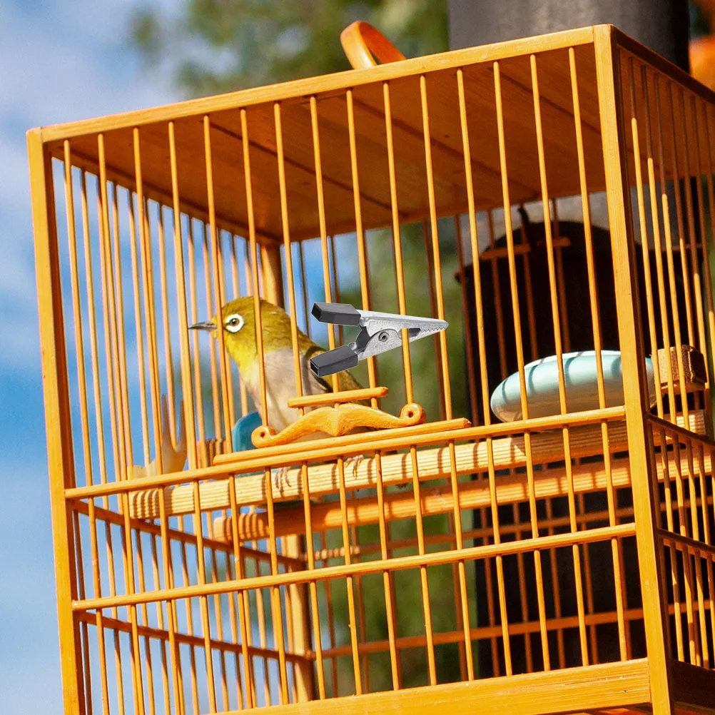 

30Pcs Bird Cage Clips Metal Wire Alligator Clamps Safety Design Mini Spring Clamps Parrot Cage Door Lock Replacement Parts