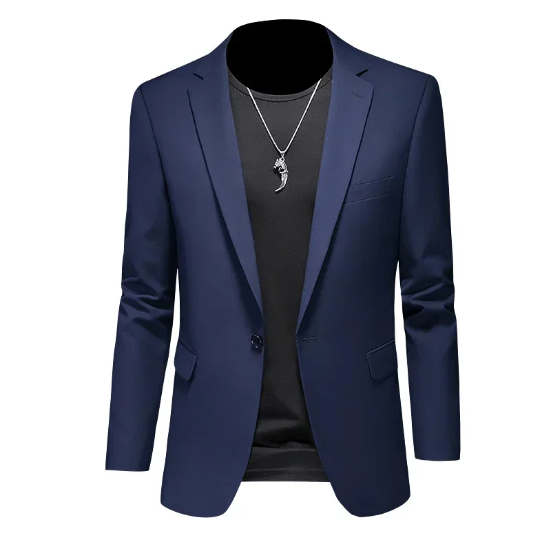 Fashion Men\'s Business Casual Blazer White Red Green Black Solid Color Slim Fit Jacket Wedding Groom Party Suit Coat M-6XL