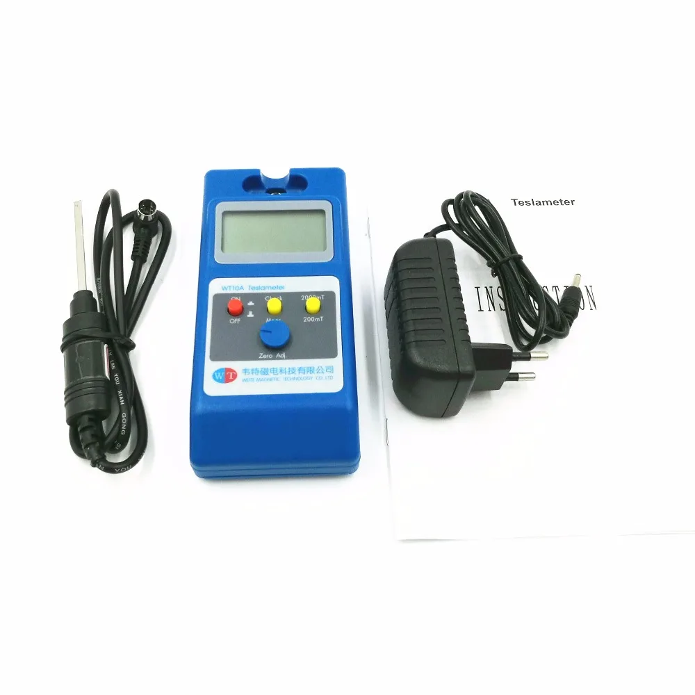 Gaussmeter Tesla meter WT10A WT-10A the fluxmeter surface magnetic field tester with Ns function + Metal probe