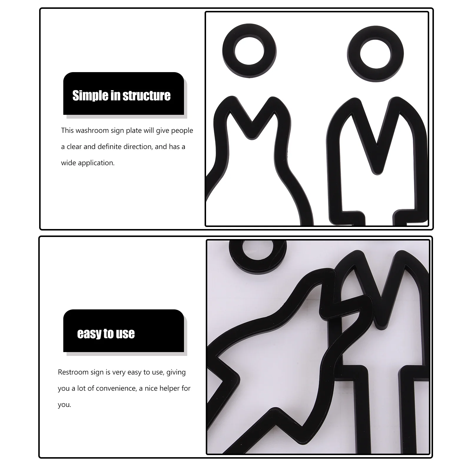 

1 Set Metal Washroom Plate Bathroom Direction Indicator Toilet Identification Sign For Hotel Restaurant Lavatory Sign