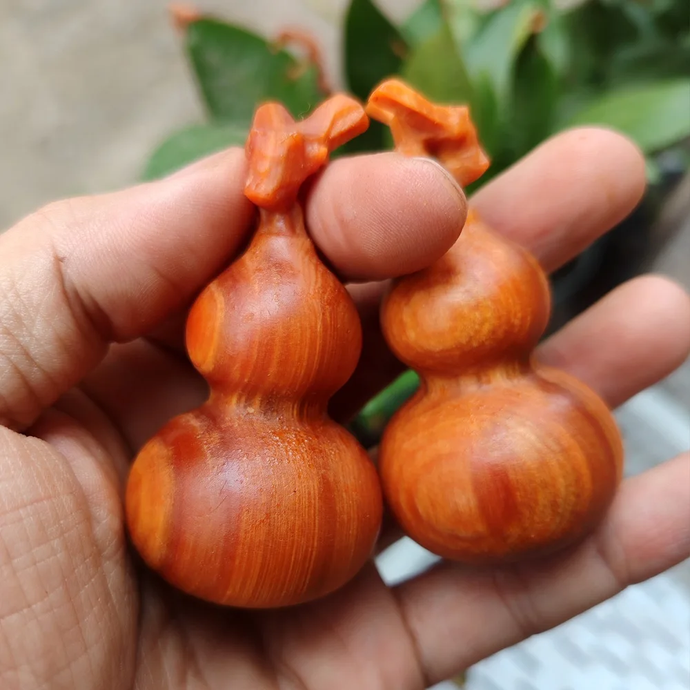 Taihang Aged Cypress Dragon Gourd Solid Wood Carved High Oil Hand Play Craft Wenwan Desktop Collectible Decor Ornament