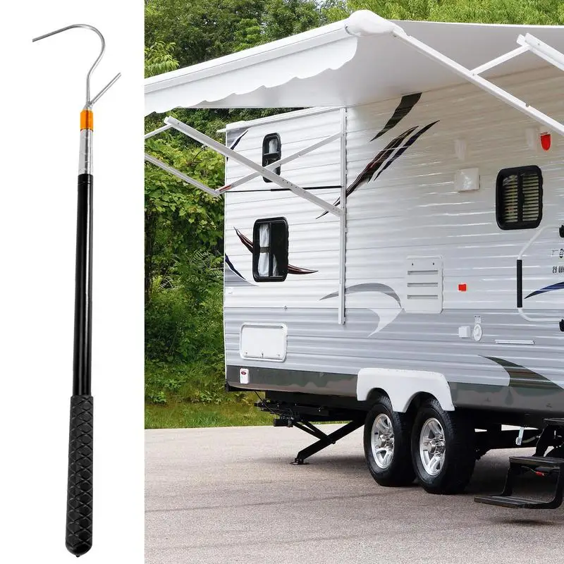 RV Awning Opener Portable Awning Pull Rod Portable RV Awning Opener Rod Pole With Multi-Section Locking For Tent Shelter Extends