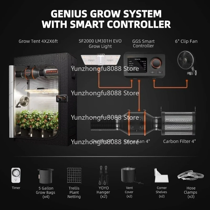 60X120X180 Smart Indoor Planting Tent Full Set Hydroponics