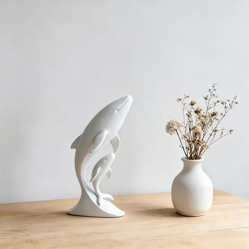 Ornements en forme de baleine imprimés en 3D, sculptures minimalistes pour la protection des parents et des enfants, sens artistique adapté à la maison, au bureau
