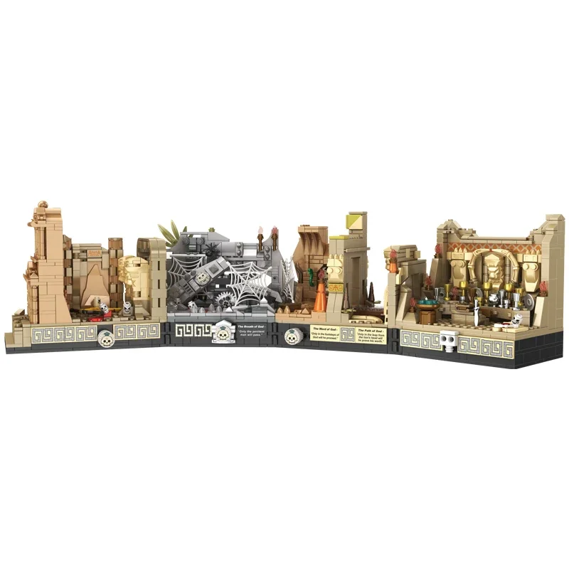 MOC Movie Indiana Jones Tomb Adventure Building Blocks Raiders Of The Lost Ark Scenes DIY Model Building Blocks Kid Toys Gift