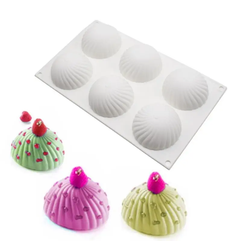 ~6 Cavity Semi Round Silicone Mousse Chocolate Mold Half Ball Cake Tray Silicon Dome Baking Moulds DIY Pudding Candy Jelly Tool