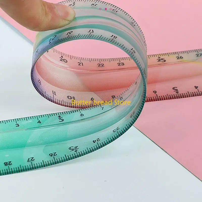 

W89C 4Pcs Soft Bendable Ruler for School Classroom Office Kid Adult, Flexible Ruler Plastic Ruler Shatterproof Straight Ruler