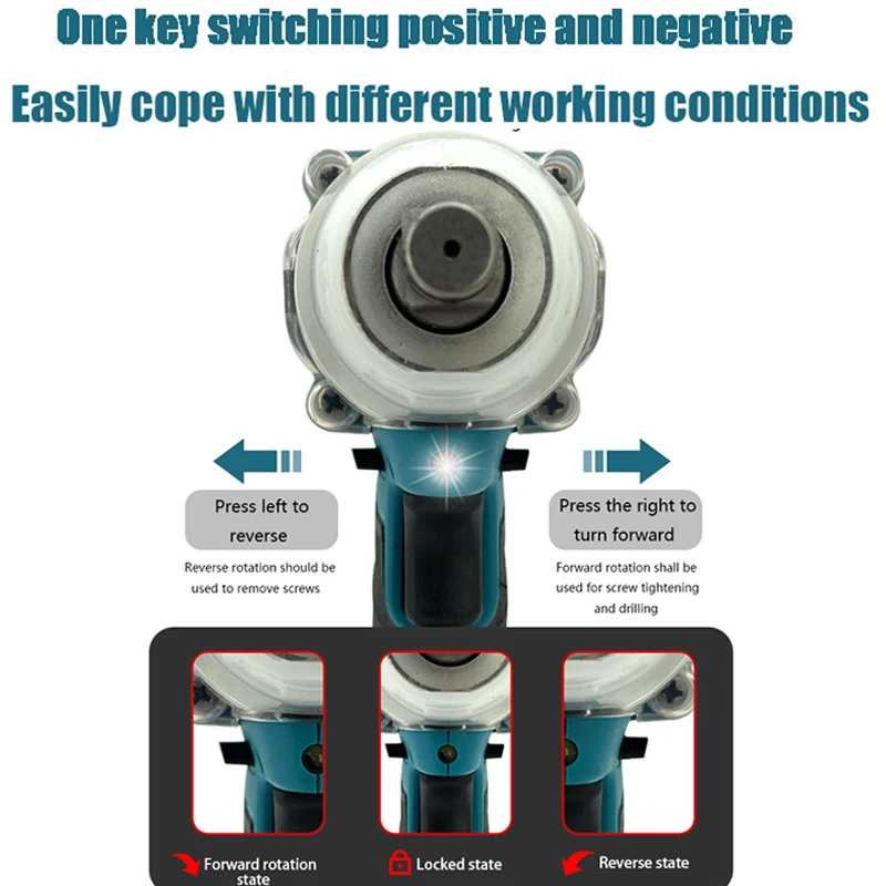 2 IN 1 Electric Impact Wrench 1/2 Screwdriver Socket Wrench For Makita 18V Battery Car Repair Cordless Power Tool