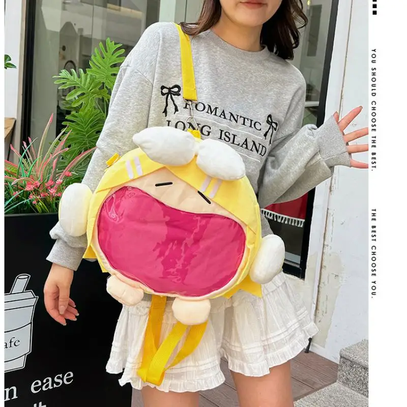 anime crossbody heartache bag Kagamine Rin kawaii decorate Kagamine Len girl large capacity storage bag Surrounding Gift