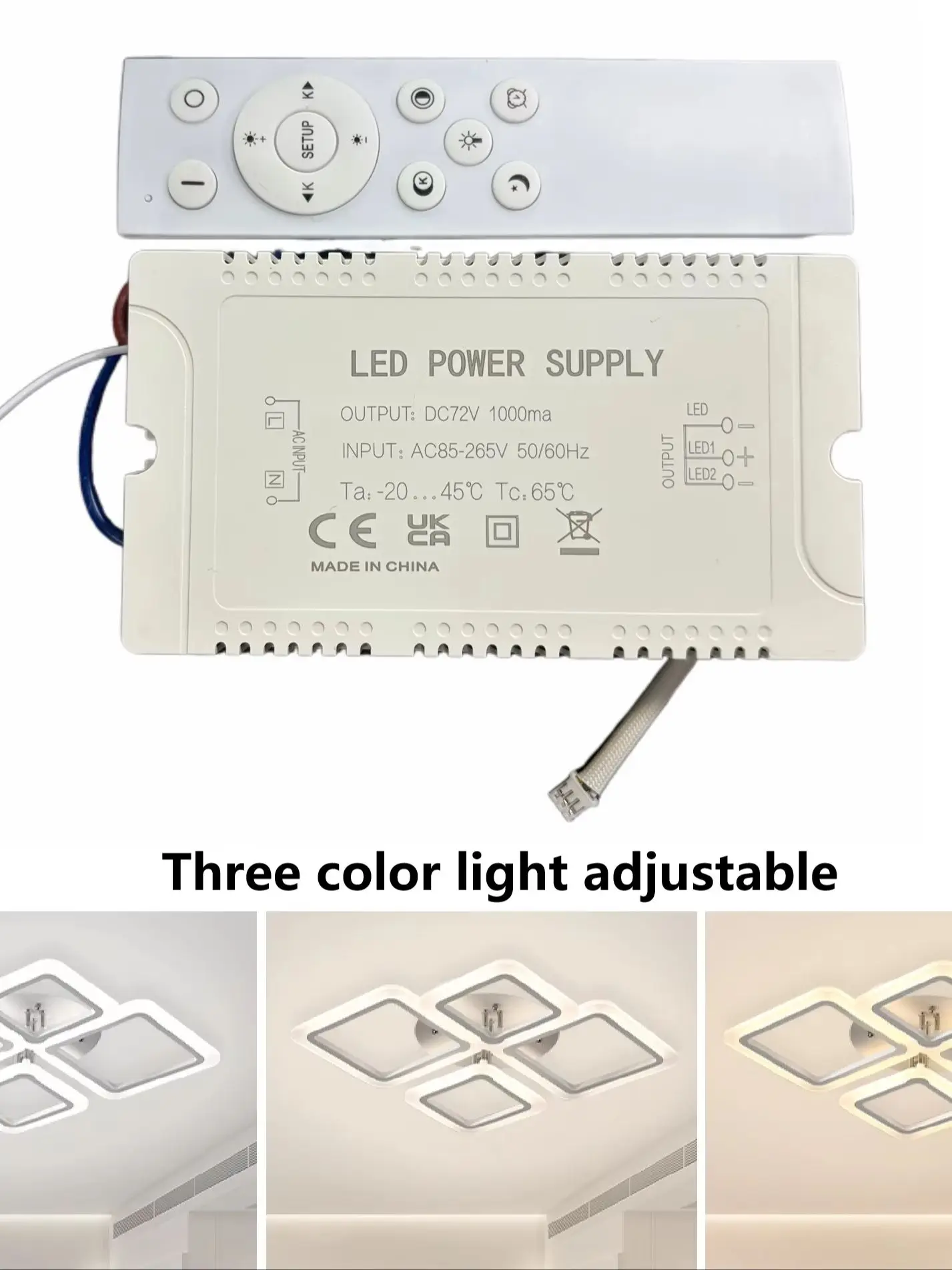 Transformateur IRALAN 500mA/800mA/1000mA pour plafonnier carré, driver LED facile à installer, contrôleur de gradation domestique AC 85-265V
