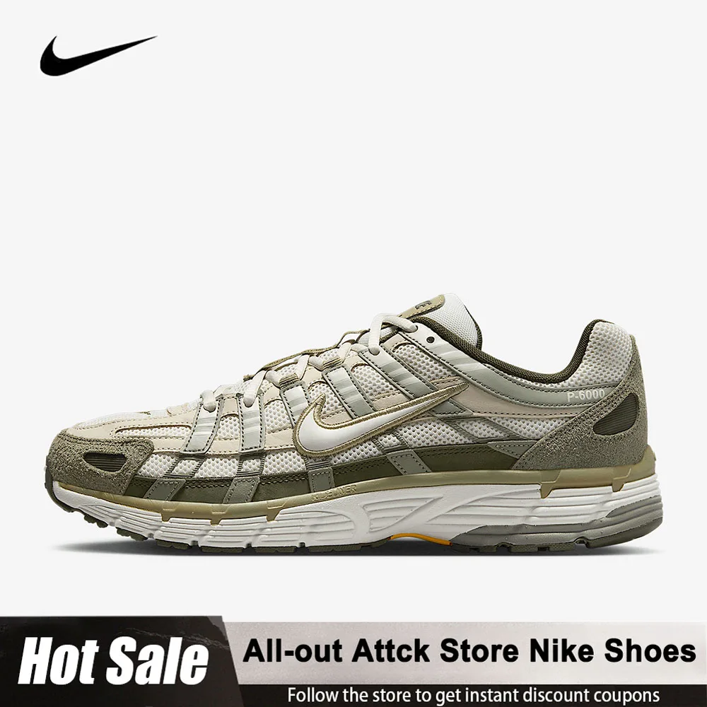 

Nike P-6000 Light Army Phantom Men's Green Low-Top Casual Running Shoes With Soft Comfort And Shock IH0246-320