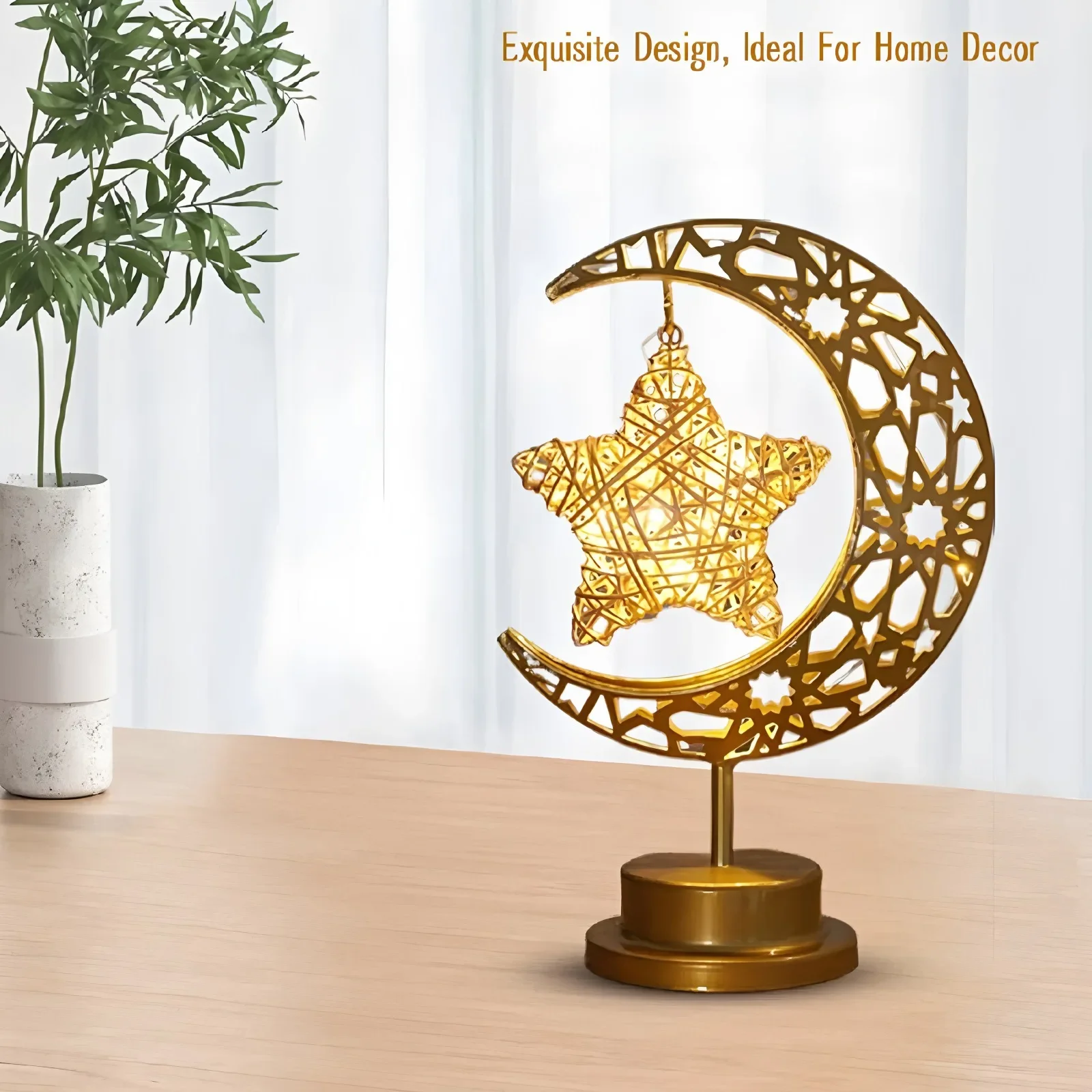 Indoor Led Lights For Living Room Decoration Warm White Desk Lamp Unique Table Lamp Battery Powered Ramadan Decoration 2025