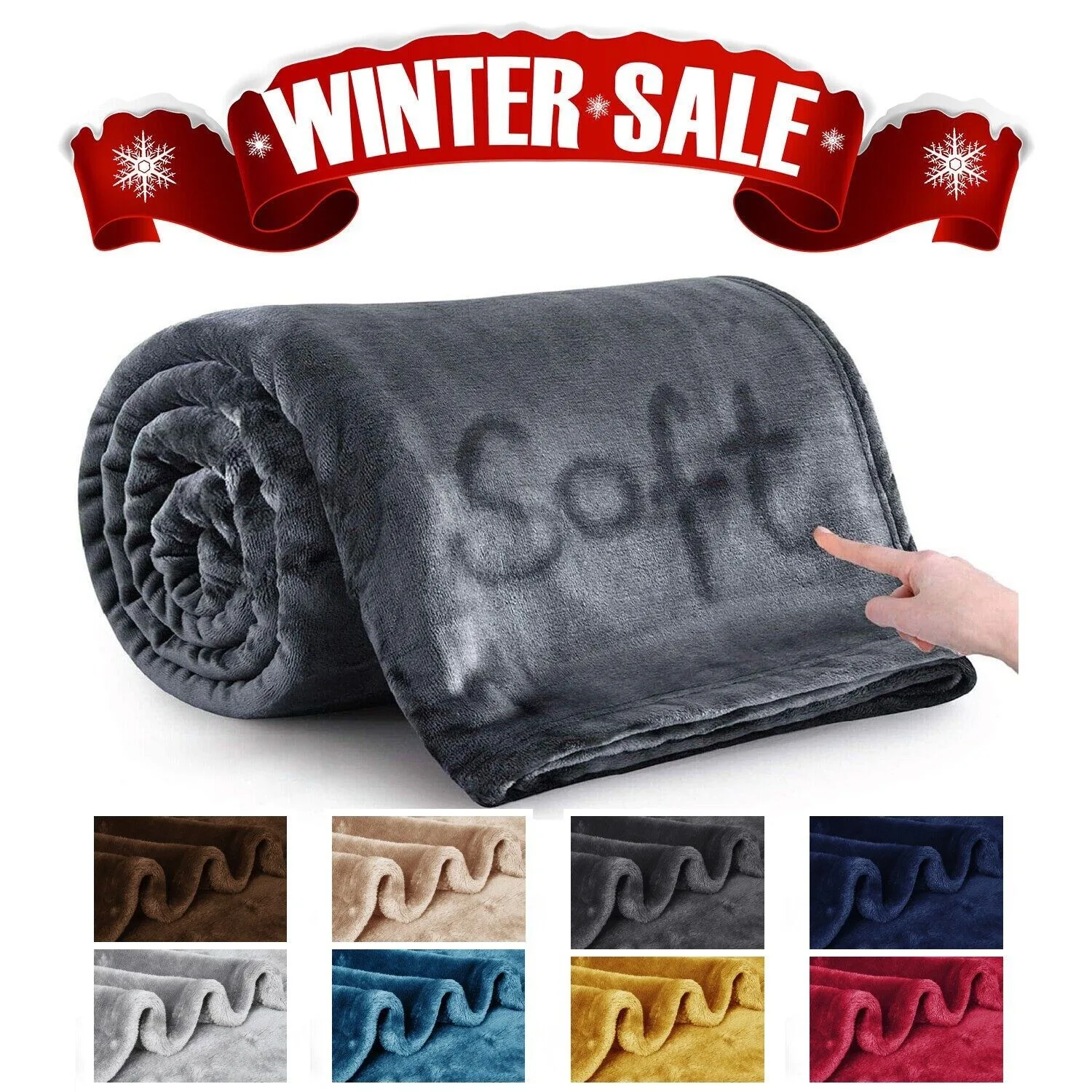 Solid Blanket Fleece Blanket King Size Throw Super Soft Flannel Blanket Lightweight Fuzzy Plush Blanket for Couch Sofa or Bed
