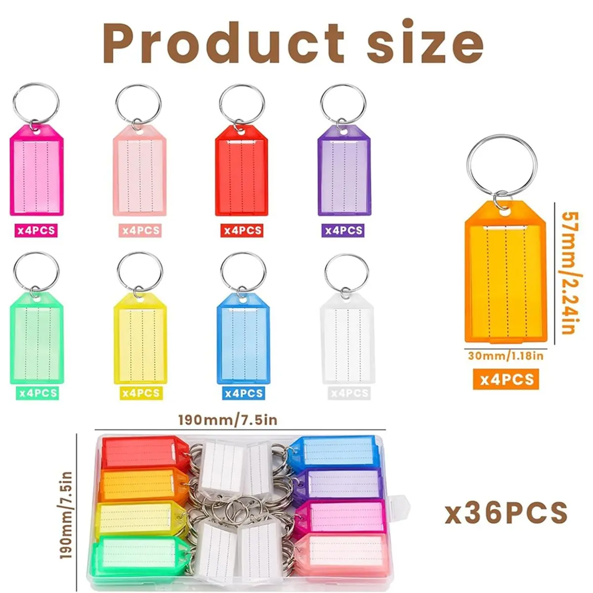 618 Mega Sale 36-Pack Key Tags with Labels in 9 Colors, Extra Labels, Plastic Box for Keys, Pets, Luggage