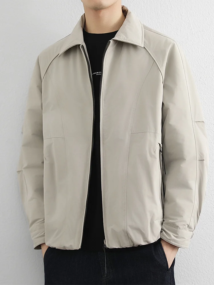 

Мужская повседневная рабочая куртка из утиного пуха свободного кроя с воротником, теплая верхняя одежда для осени и зимы, модный бренд, полиэстер