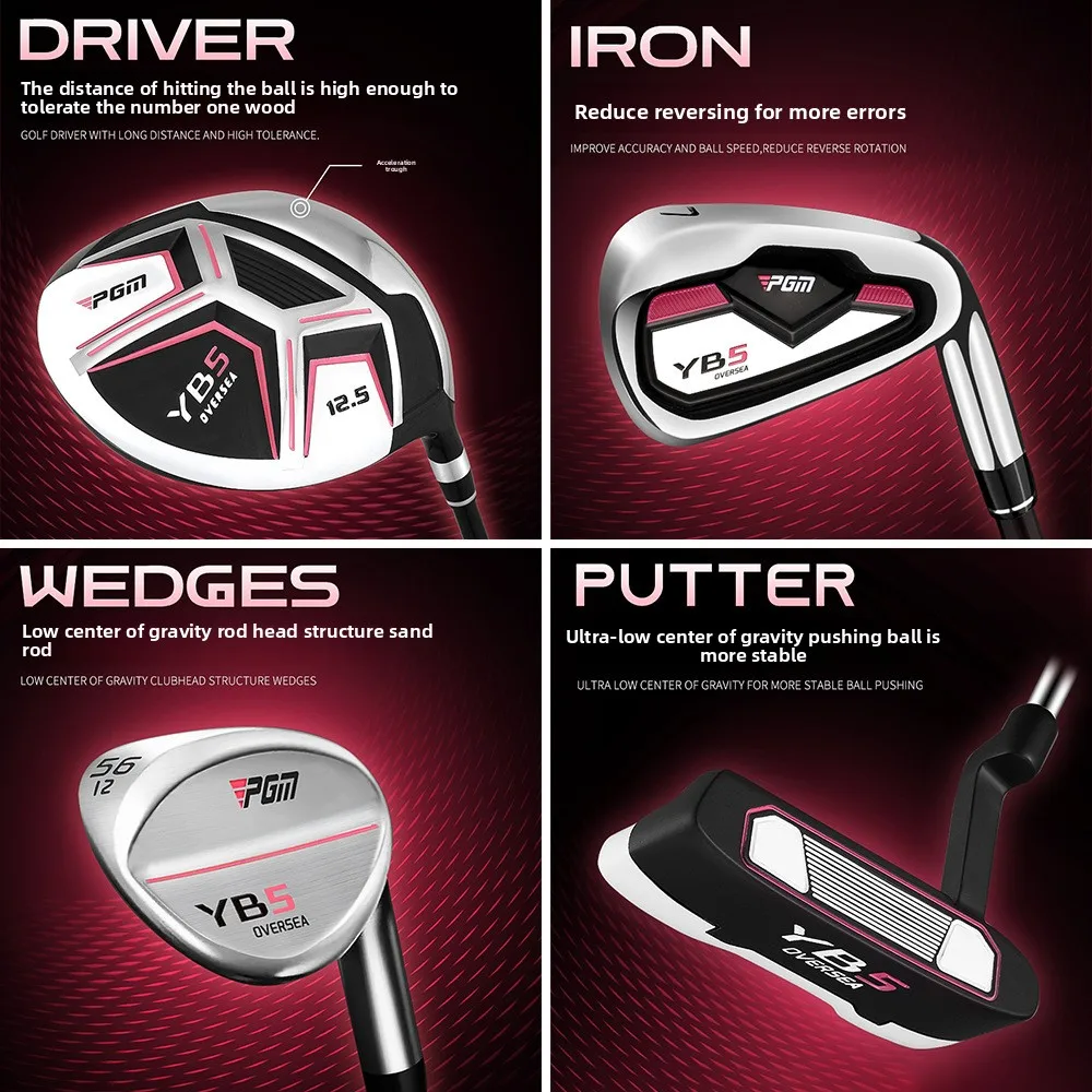 PGM New Golf Ladies Set of Clubs Right-handed Low Center of Gravity Combination Set of 11 Beginner Poles LTG073
