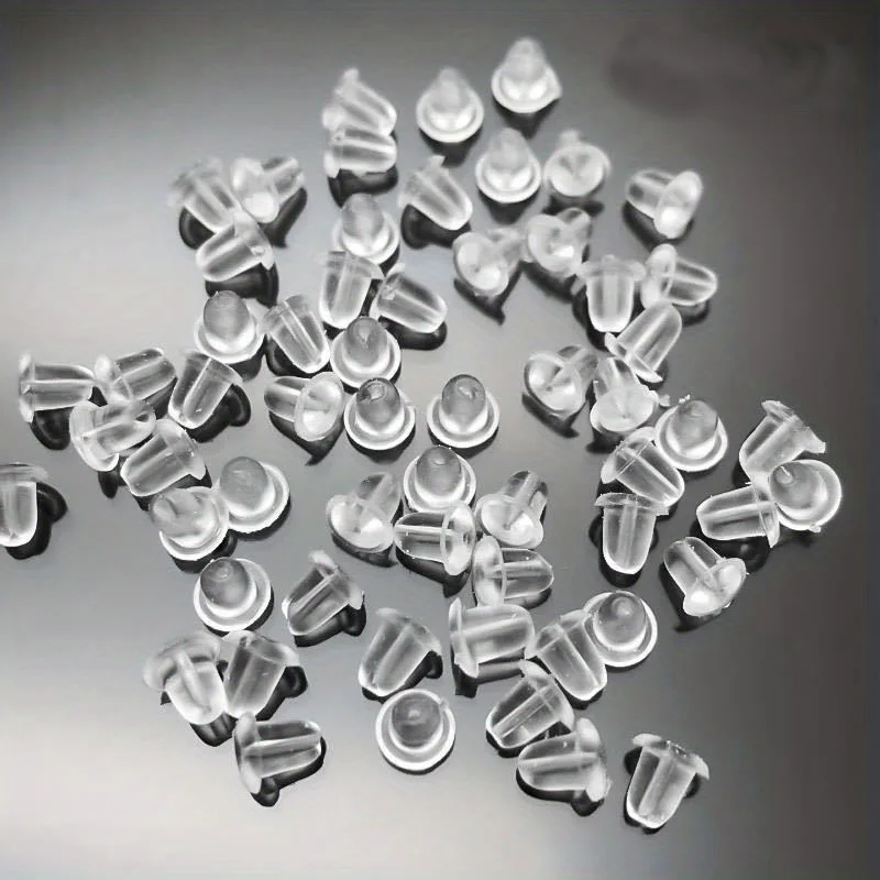 30/50/100pcs Rubber Ear Backs Stopper Earnuts Stud Earring Back Supplies For DIY Jewelry Findings Making Accessories Wholesale
