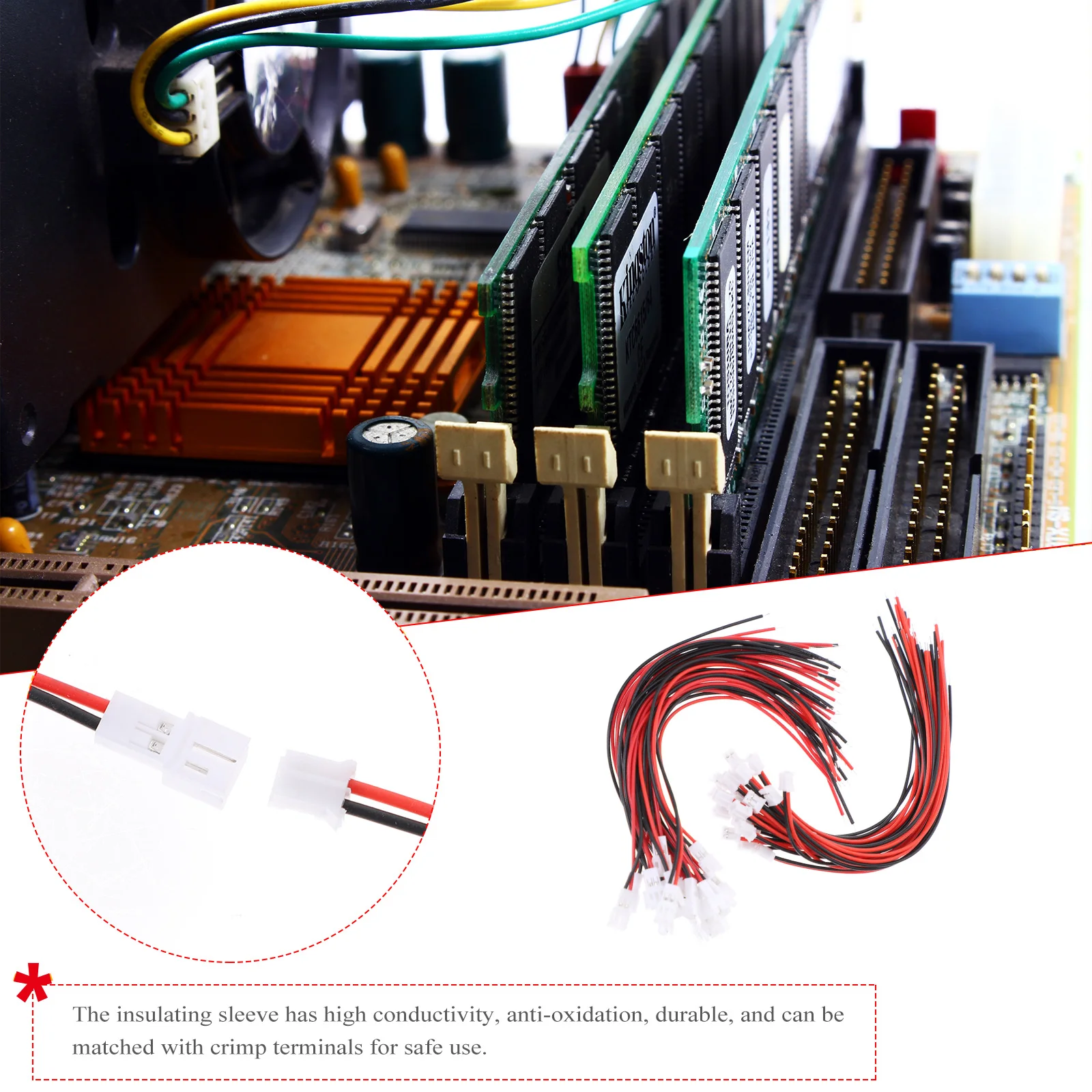 

20pcs Female Spade Connector Wire Tinned Copper Anti-Oxidation Terminal Connector Cable 3D Printer Repair Part Extension Lead