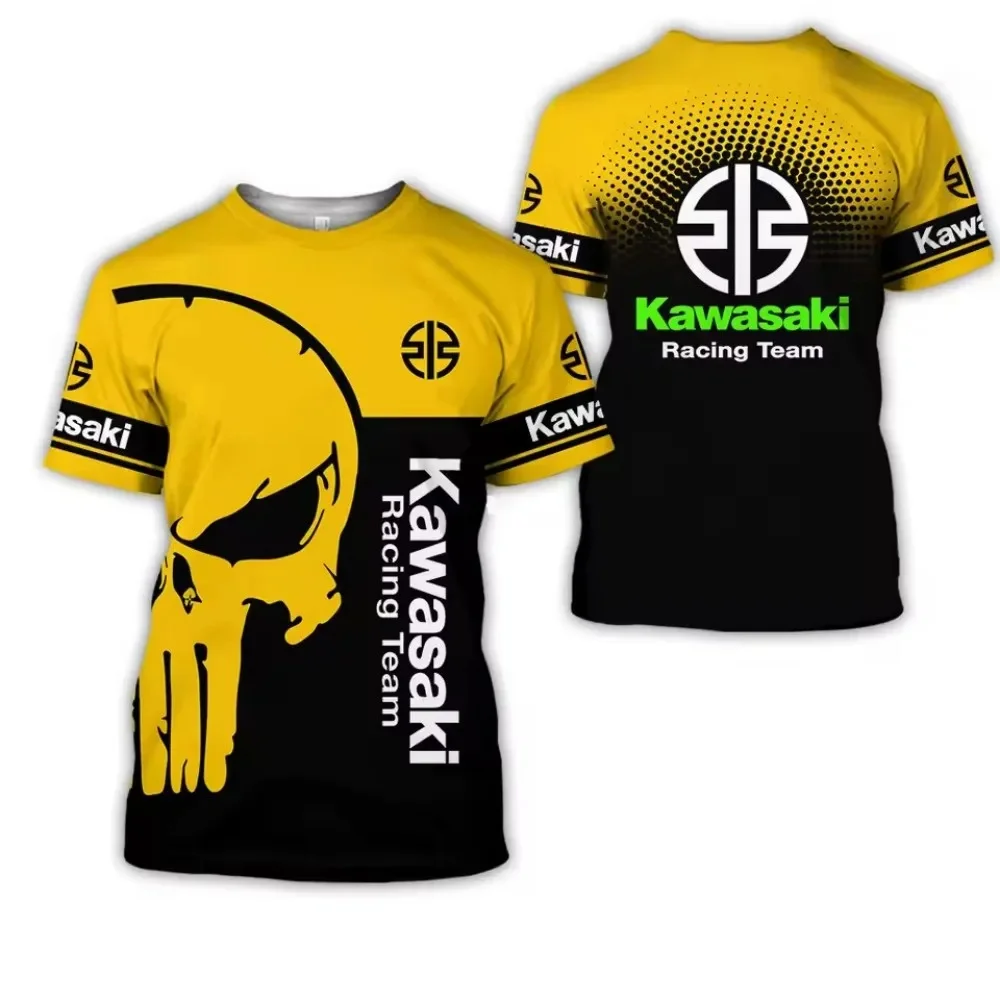 

Kawasaki летняя спортивная на открытом воздухе популярная быстросохнущая дышащая мотоциклетная футболка, мотоциклетная мужская спортивная удобная футболка