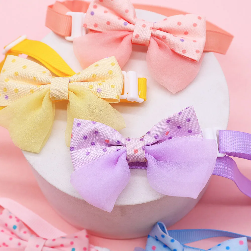 5 قطعة الملونة قابل للتعديل الكلب بووتيس البولكا نقطة نمط الكلب ربطات القوس فيونكة الياقات قابل للغسل الحيوانات الأليفة الاستمالة اكسسوارات للكلاب والقطط