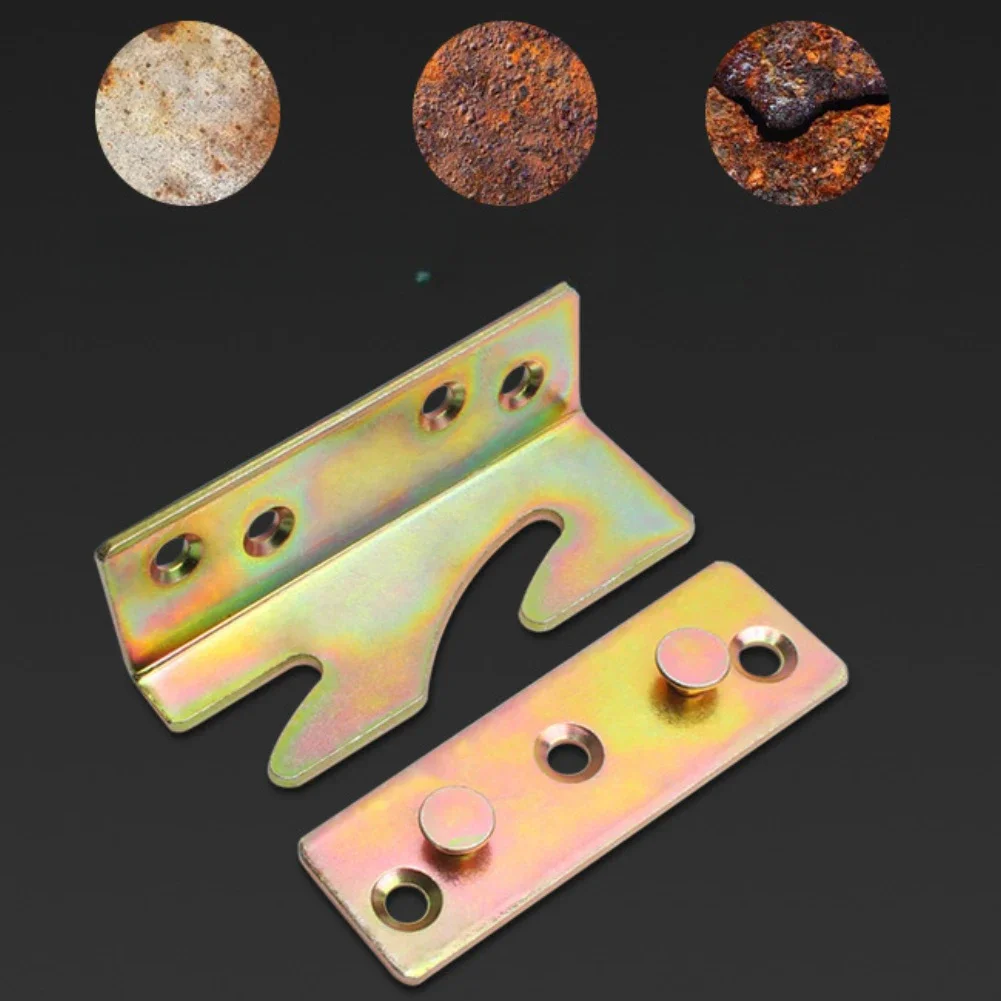 Set of 4 heavy duty bed hinge connectors for For Wooden furniture galvanized steel finish for bunk bed ladders 85 28mm