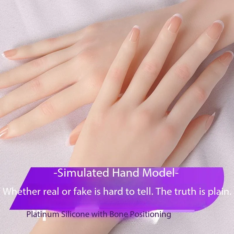 Authentic Silicone Manicure Practice Hand Model Realistic Fake Hand for Jewelry Display and Livestreaming BH0126