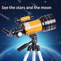 Professional F30070 HD Refractor Telescope 150 Times Magnification Light Portable Ideal for Concerts Camping and Outdoor