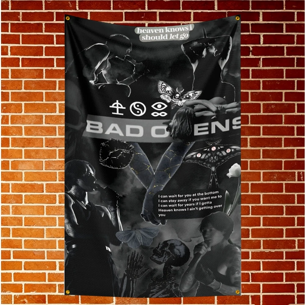 Bad Omens Music Flag Banner For Fan Cave Watch Party Tailgate Gathering Indoor Outdoor Backyard Home Festival Ornament Supply