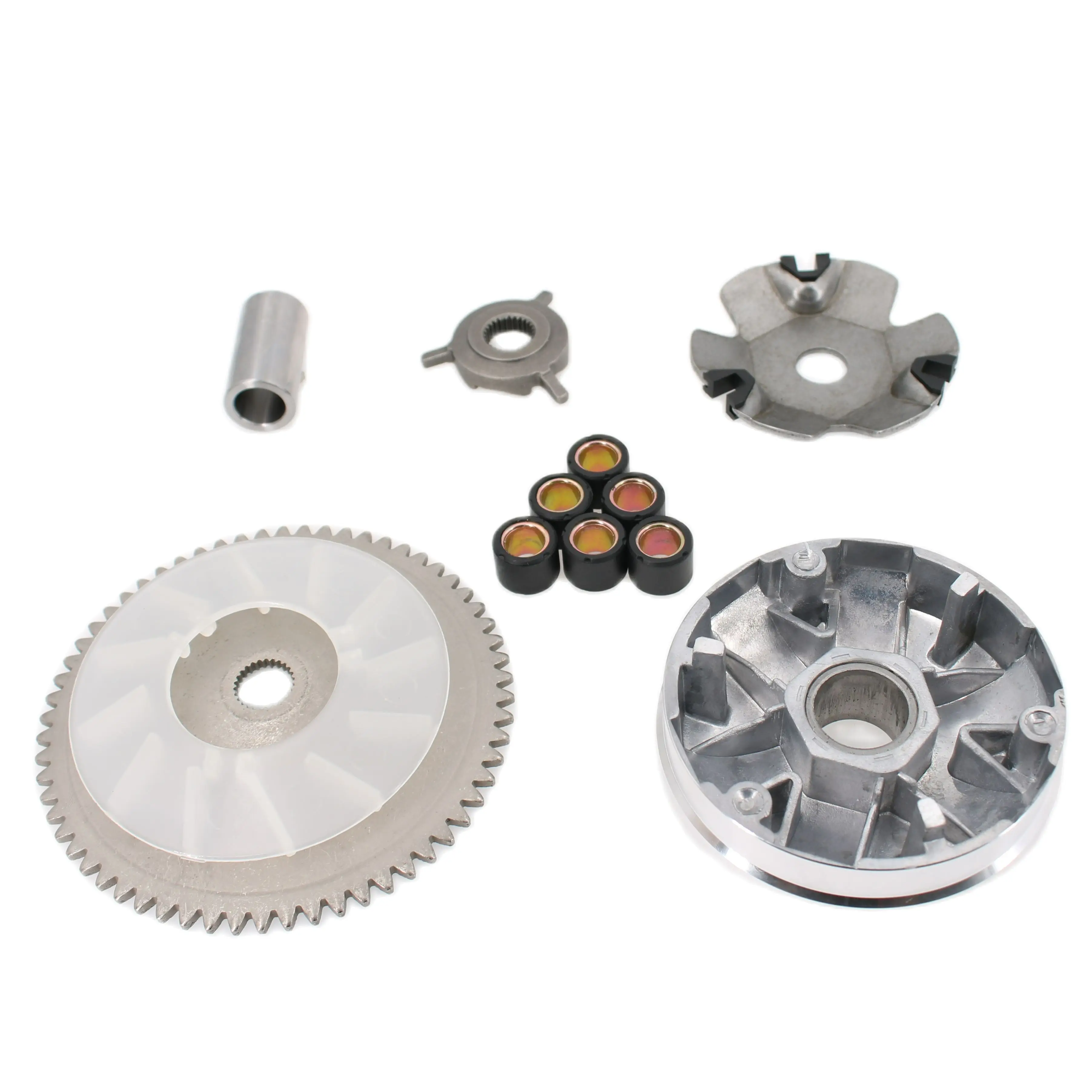 Glixal GY6 49cc 50cc Chinese Scooter Moped Complete Variator Kit Front Clutch Drive Pulley with Roller weights 139QMB 139QMA