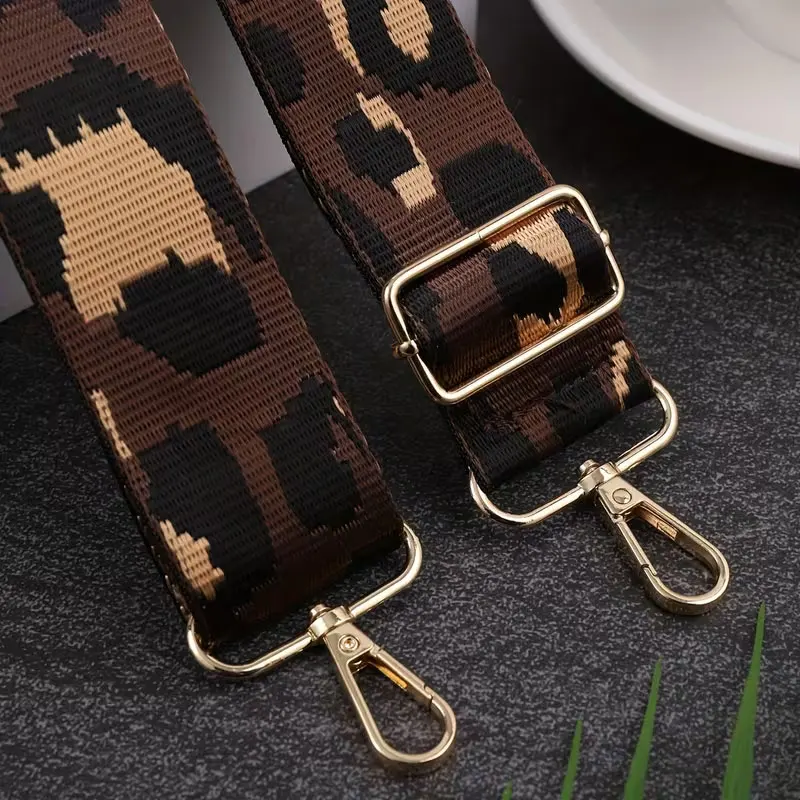 1 Piece of Fashionable Leopard Print Wide Strap, Adjustable Shoulder Bag Crossbody Strap, DIY Travel Accessory