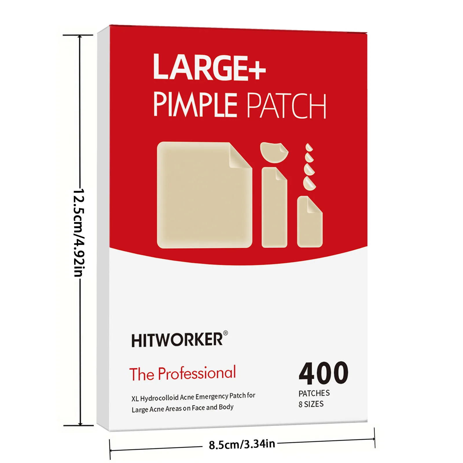400 HITWORKER acne patches - hydrogel coverage, high quality and multiple specifications, suitable for all light skin colors, in