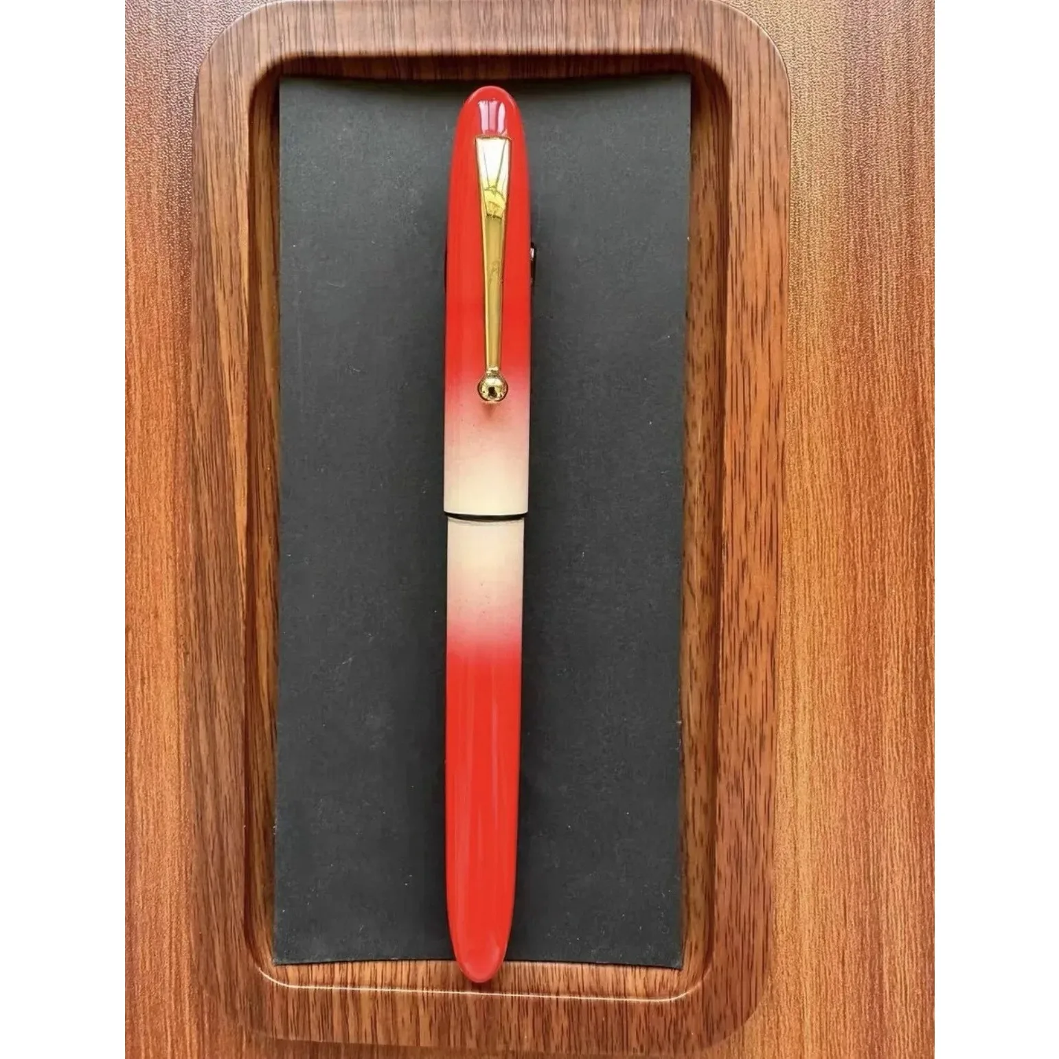 لا بنك الاستثمار القومي مجموعة أحمر أبيض التدرج ورنيش الحرفية النحاس قلم حبر فقط حامل قلم للطيار 74/742/743 بحار 14K/21K البلاتين 3776