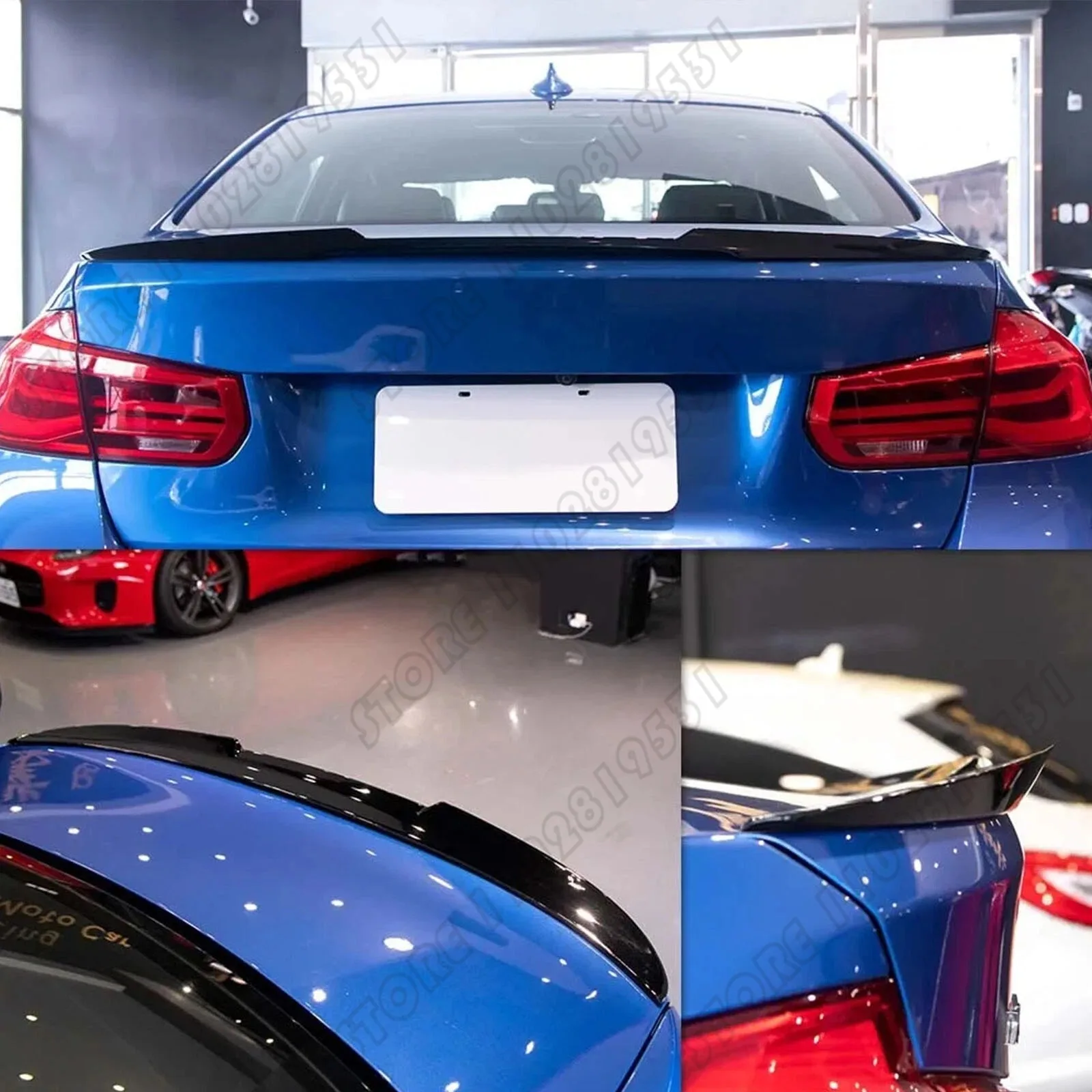 สปอยเลอร์หลังคาท้ายรถยนต์ BMW ซีรีส์ 3 E90 ปี 2005-2012 รุ่น 318 320 325 330 335 สีดำเงา / คาร์บอนไฟเบอร์ สไตล์ M3 M4 MP PSM CSL