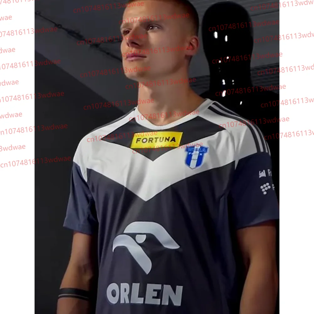 بولندا تي شيرت للرجال الصيف في الهواء الطلق كرة قدم رياضية جيرسي البولندية كرة القدم Wisła Piloock عدة المنزل جيرسي كيت المحملة #2