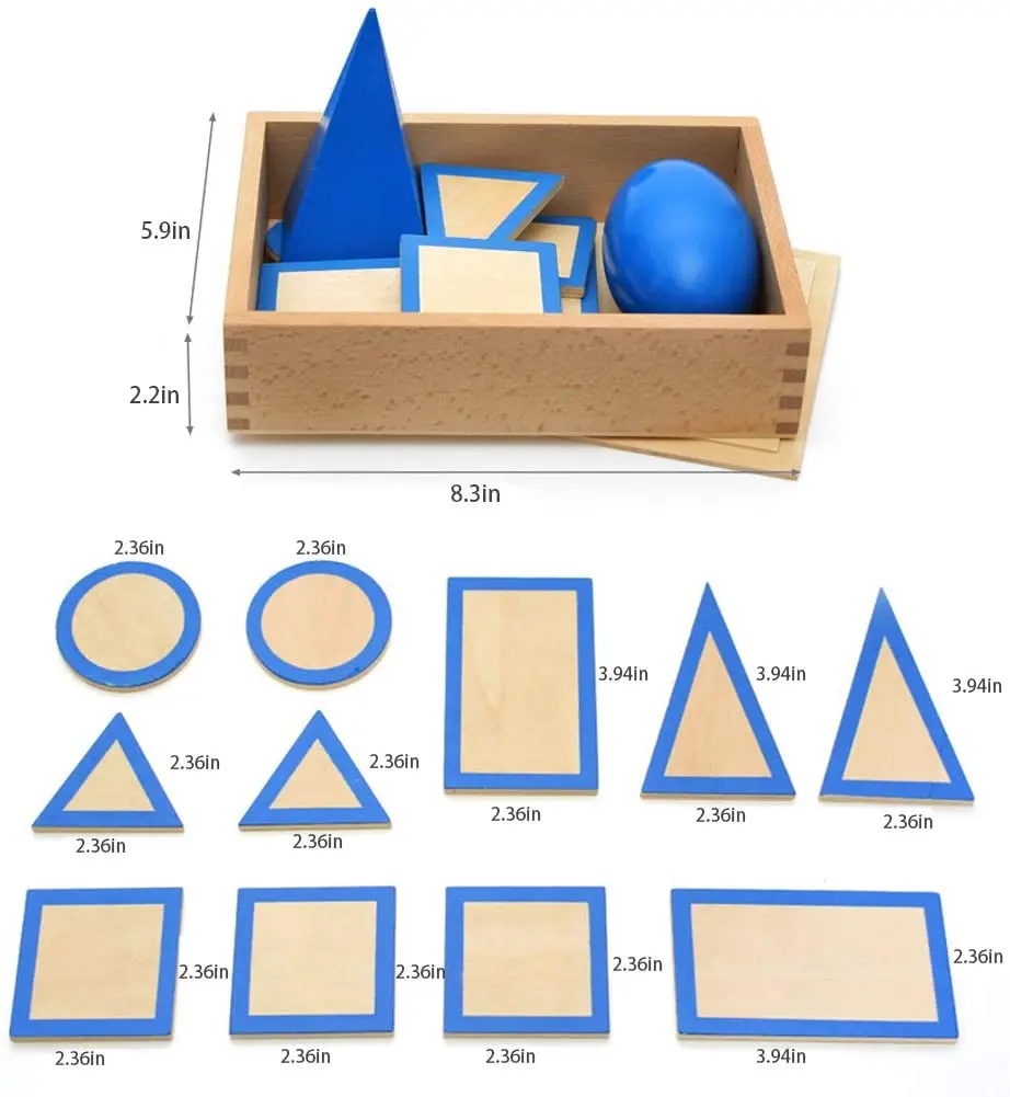 Large 3D Shapes Geometric Solids Blocks Kids Preschool Learning Toys Gifts Wooden Montessori Geometry Set Toys Math Games Toys