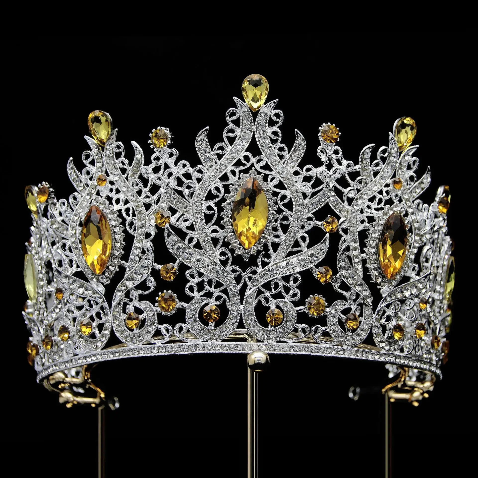 Baroque Princess Queen Crowns For Pageant Crystal Bridal Tiaras For Wedding Hair Accessories Crown for Quinceanera Headpiece