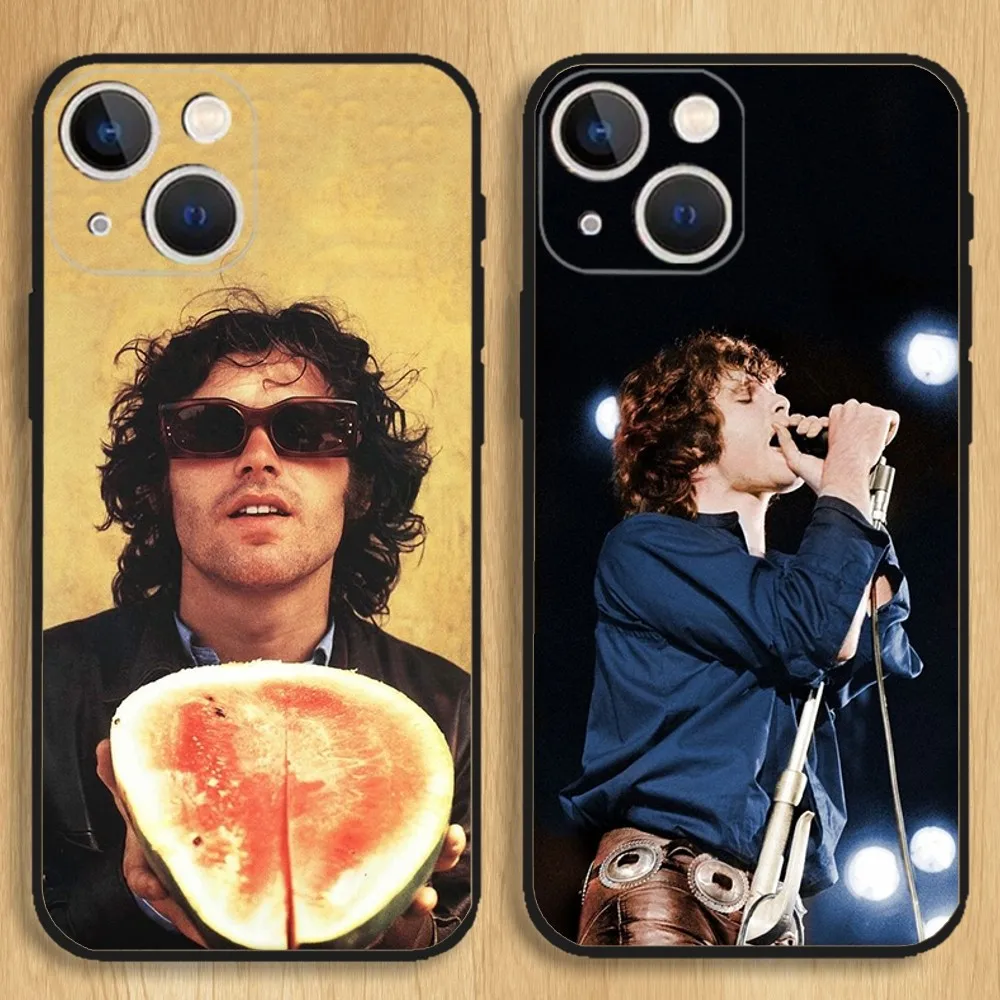 The Doors Jim Morrison Phone Case For iPhone15,14,13,12,11,Pro,Max,Plus,Mini,X,XS,XR,8,7,6,S,Plus,SE Soft Black Case