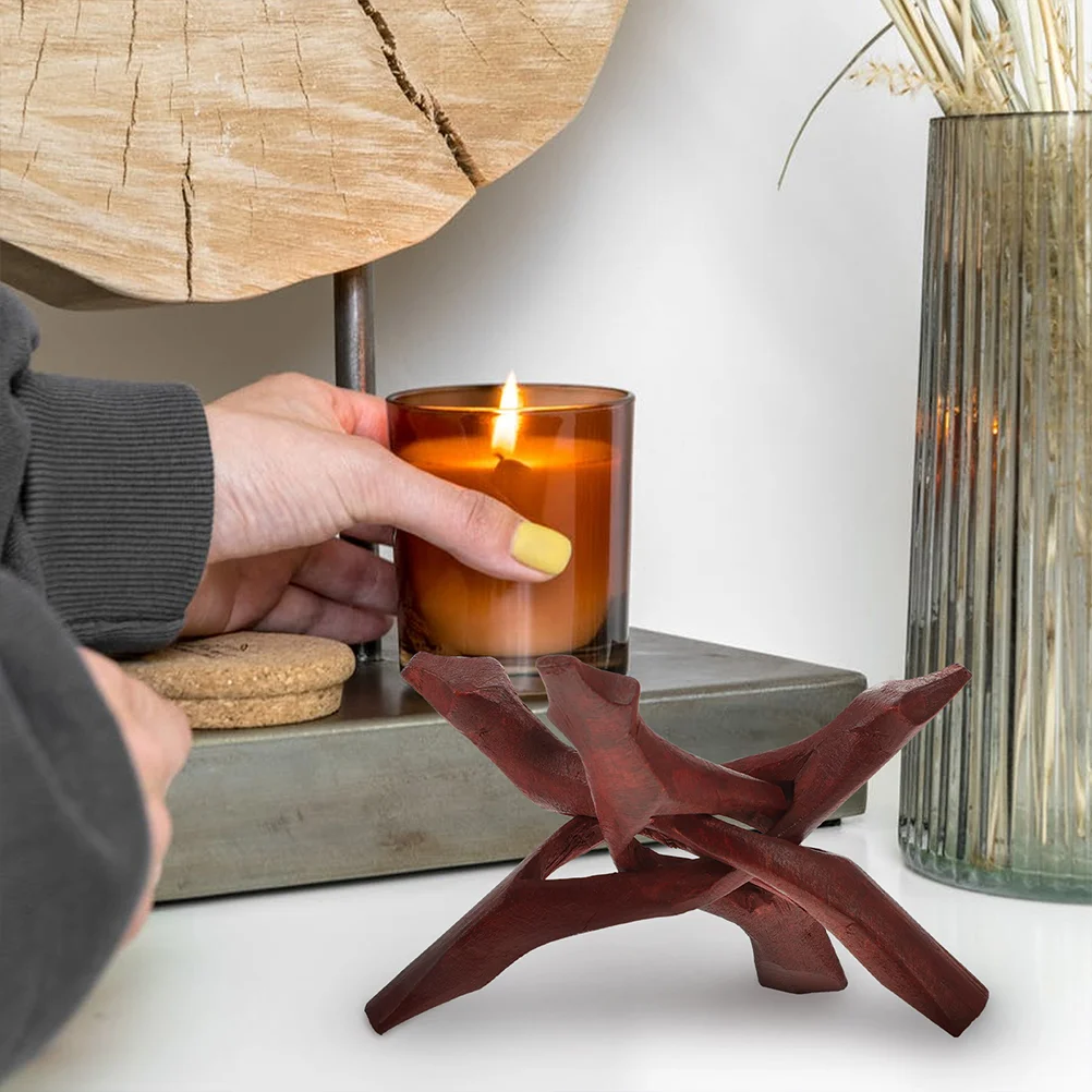 Wooden Bowl Holder Stand Sage Grass Stick Burning Holder Support Incense Burner Rack Crystal Tripod Home