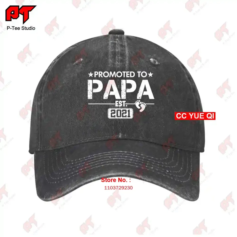 Mens Promoted To Papa First Time Fathers Dad Gift Baseball Caps Truck Cap R85I