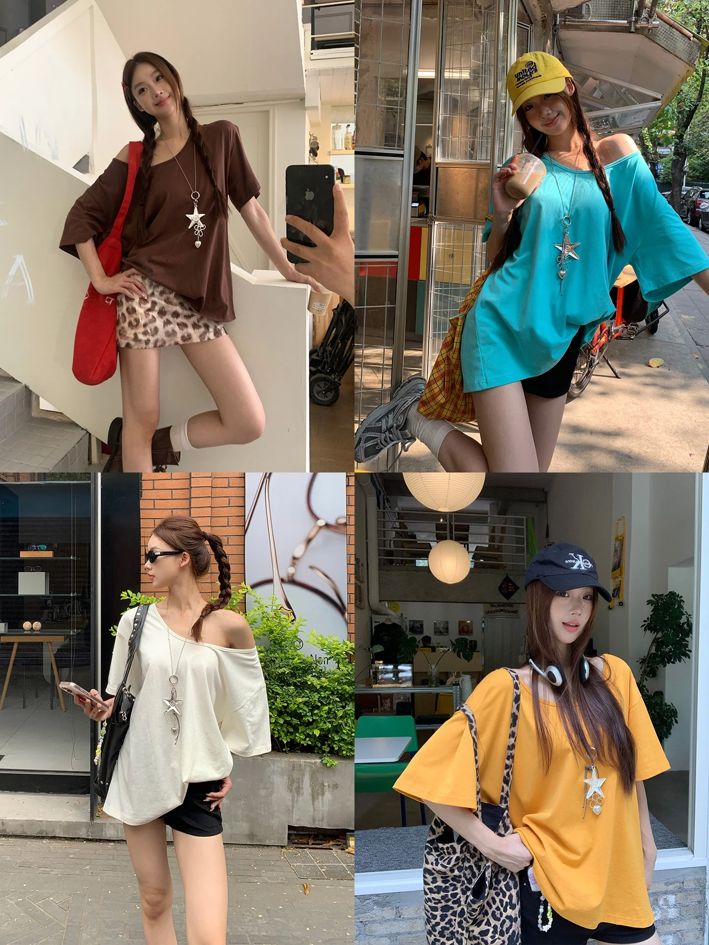 تي شيرت نسائي فضفاض بأكمام قصيرة من القطن، تصميم عصري مريح وقابل للتنفس لفصل الصيف، نمط G #1