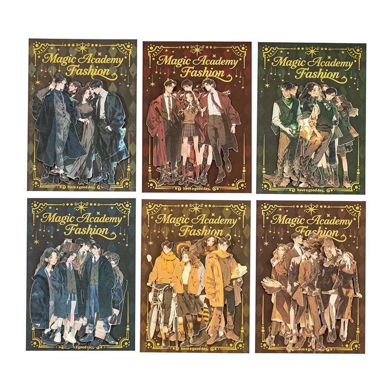 

24sets/1lot Kawaii Scrapbook Stickers Academy Fashion Junk Journal Gold Planner Stationery Decorative