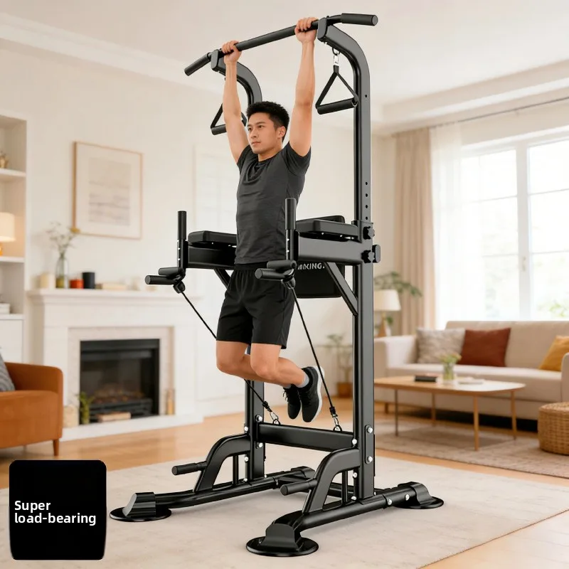 2026 Folding Black Steel PVC Home Fitness Indoor Horizontal Parallel Double Bar Adjustable Detachable Multi-functional Professio