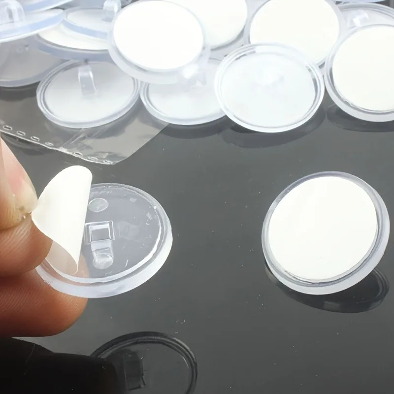 50 قطعة من خطافات السقف الشفافة الصغيرة - سهلة التركيب، ذاتية اللصق ولا تترك أثرًا للزينة التي تصنعها بنفسك والحفلات وعيد الميلاد