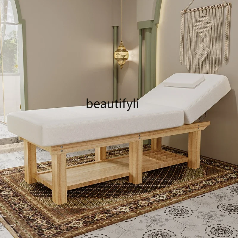 

ss03 Solid Wood Facial Bed Massage Couch Physiotherapy Bed Massage Bed Folding Eyelash Beauty Salon