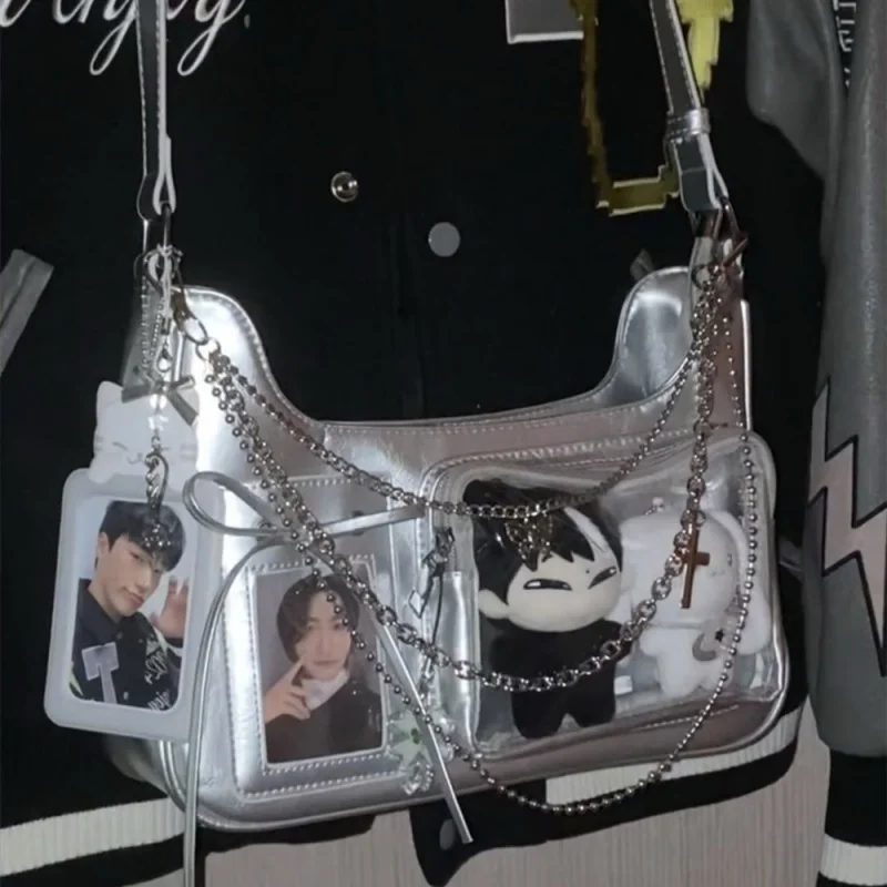 

2025 Women'S Transparent Ita Bags Japanese Designer Shoulder Bags Students Crossbody Bag Preppy Handbag Purse Crossbody Pain Bag