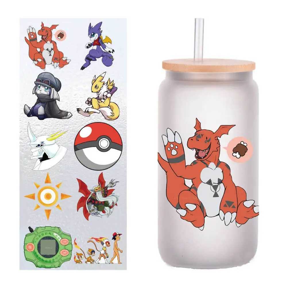 

10 sheets of four-inch Pokémon UV transfer stickers crystal label DIY sticker customization