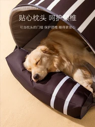 Dog kennel, warm house in winter, large dogs can be removed and washed, winter dog sofa cushion,