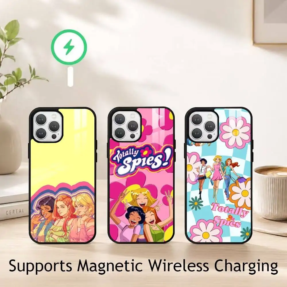

C-Cartoon T-Totally Spies Phone Case For iPhone17,16,15,14,13,12,11 Plus,Pro Supports Magnetic Wireless Charging