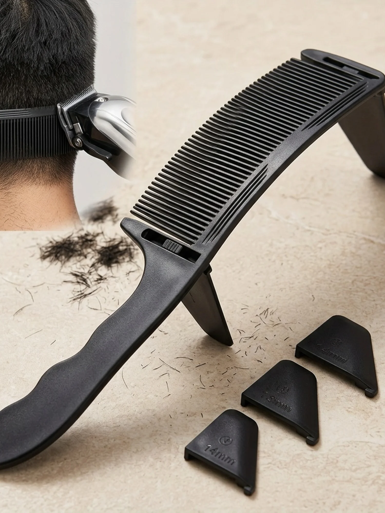 

Professional Hairdresser Curved Guide Comb, Adjustable S Arc Design Hair Clipper Comb, Barber Tool for Hair Styling