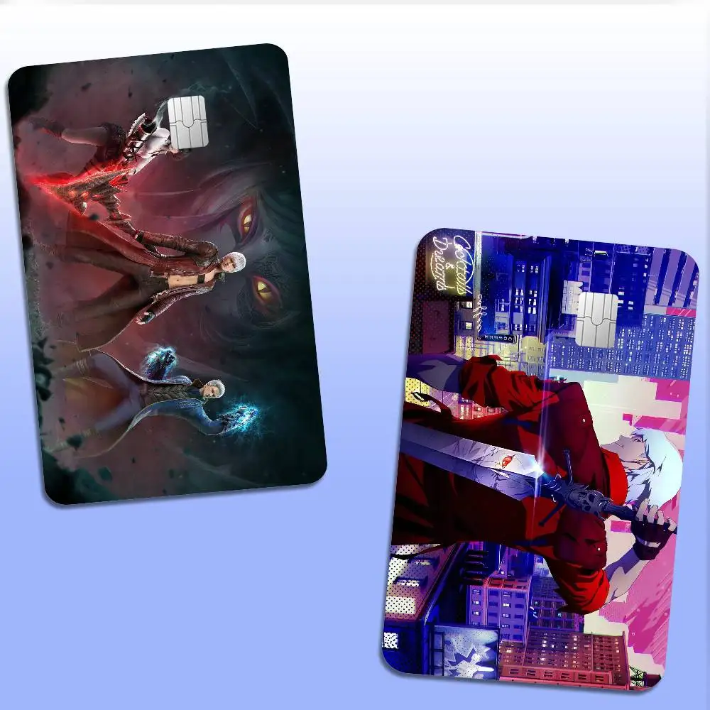 D-Devil May Cry cartoon Anime Spend or Save Funny Shell On Off Ultra Thin No Fade Sticker Skin Cover Film for Debit Credit Card